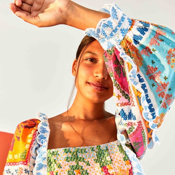 FARM RIO Summer Vibes Stitches Romper (NWT) - Picture 4 of 16